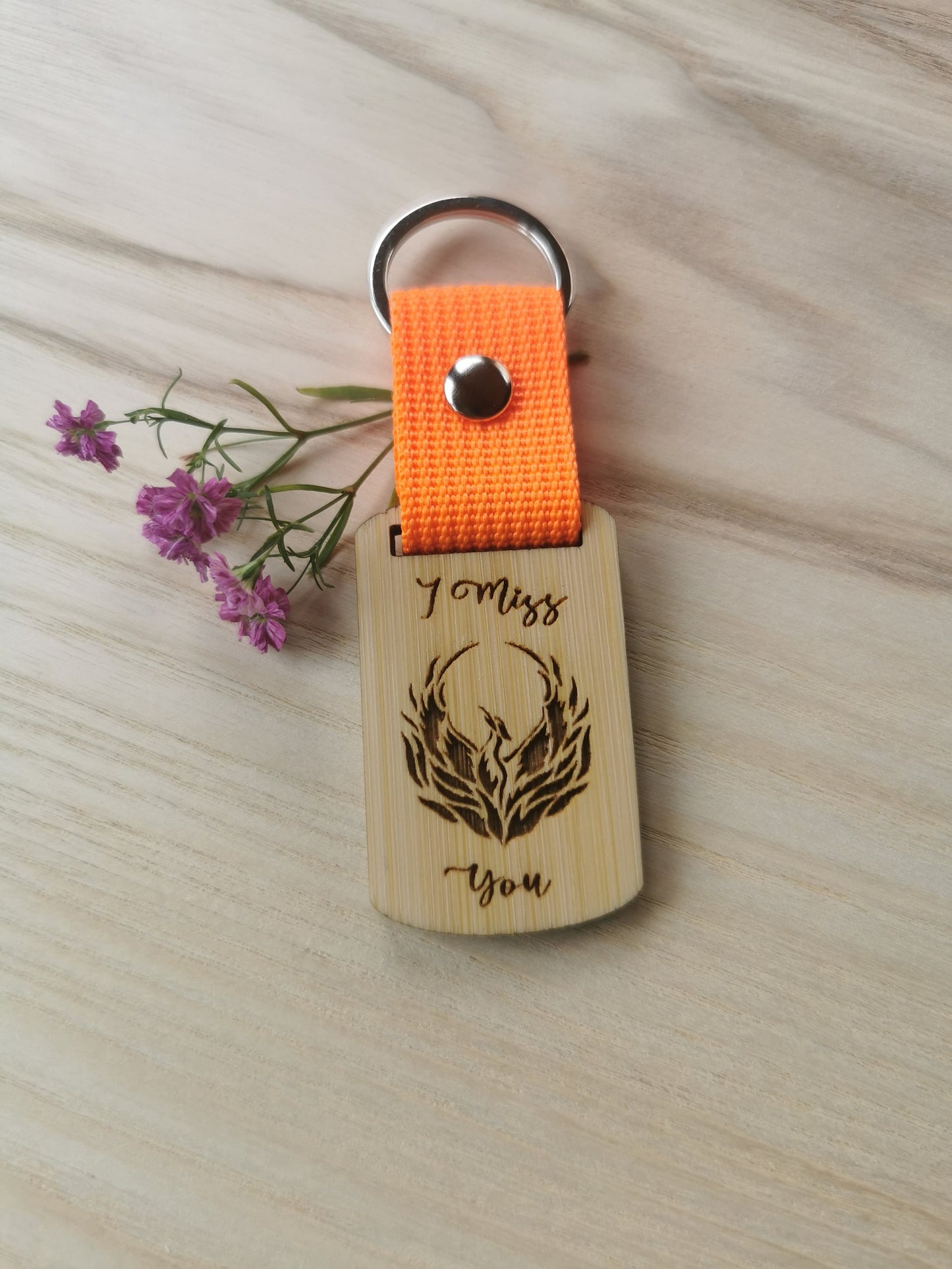 Keyring - Keychains Personalised Strap and Keyring (Bamboo 5 mm)