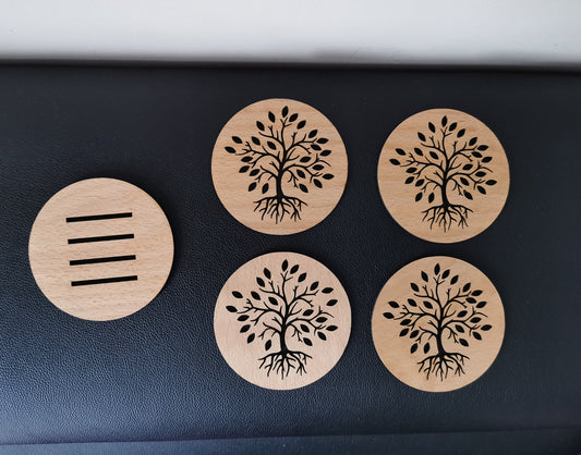 Set of 4 Coasters - Tree of Life decor