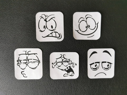 Emoji Face Stencil Set 3 (Mylar 190 Micron)