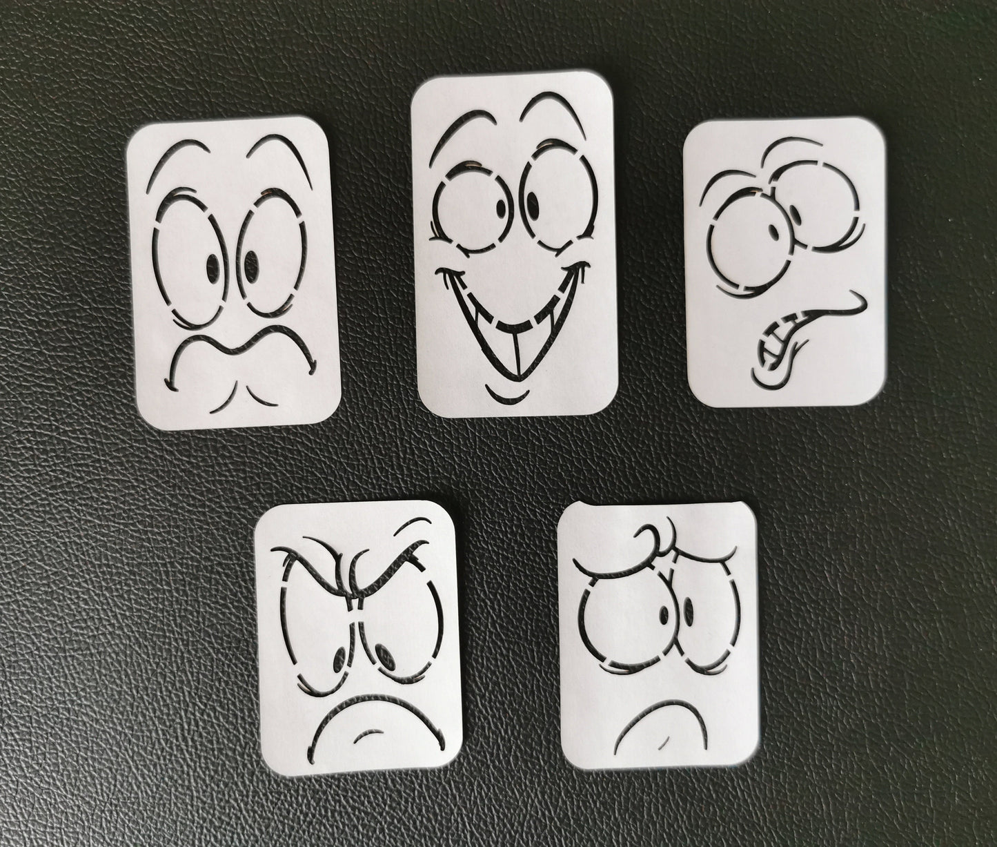 Emoji Face Stencil Set 6  (Mylar 190 Micron)