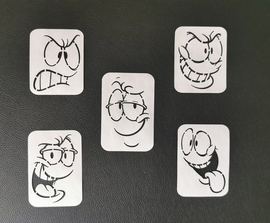 Emoji Face Stencil Set 2  (Mylar 190 Micron)