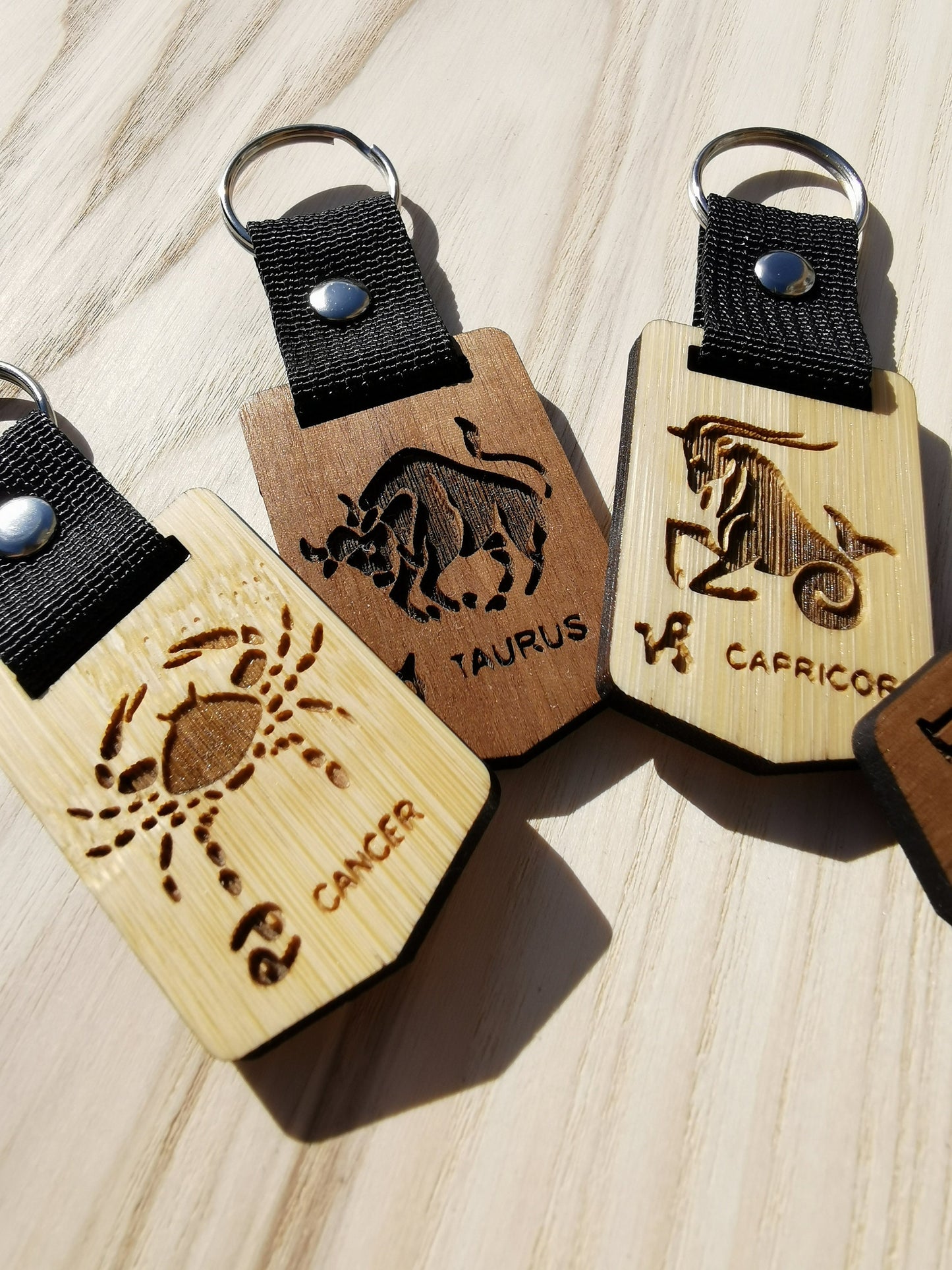 Horoscope Key ring - Keychains (Walnut & Bamboo 5 mm)