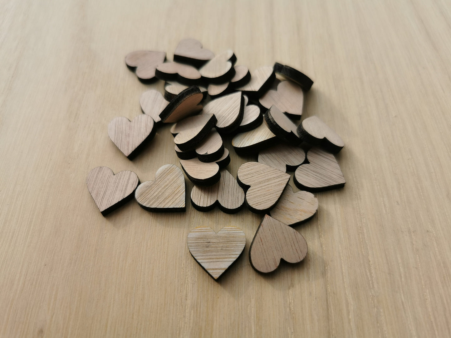 30 x Wooden Hearts  Craft and Decor 15 x 15 mm (3mm Playwood)