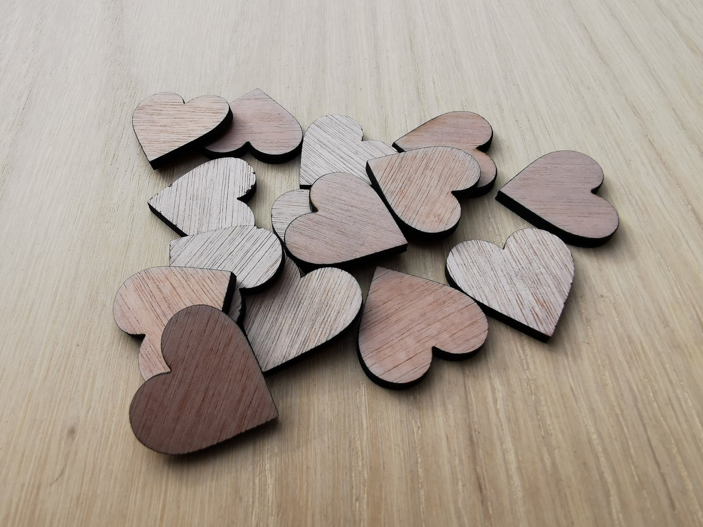 15 x Wooden Hearts  Craft and Decor 25 x 25 mm x 3mm Playwood