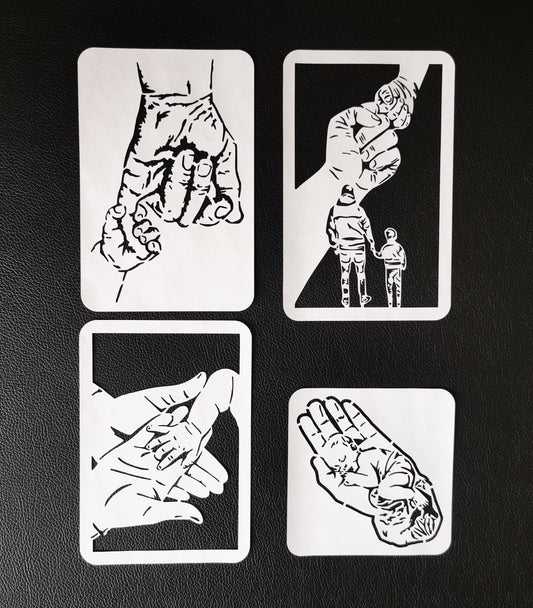 Hands Stencil Set (190 micron Mylar)