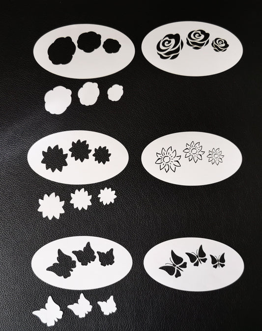 Flower Stencil Body and Face Painting (190 micron Mylar)