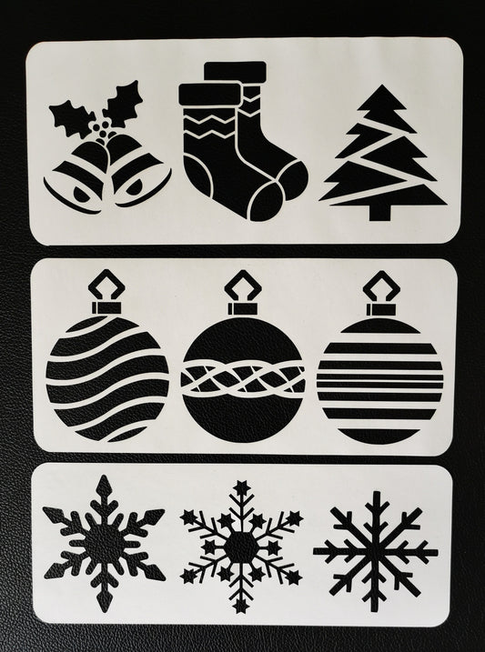 Christmas Stencils Set 2 ( Wall-Mirror-Windows Decoration etc )