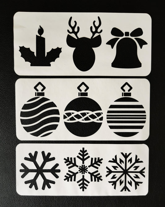 Christmas Stencils Set 6 ( Wall-Mirror-Window Decoration etc )