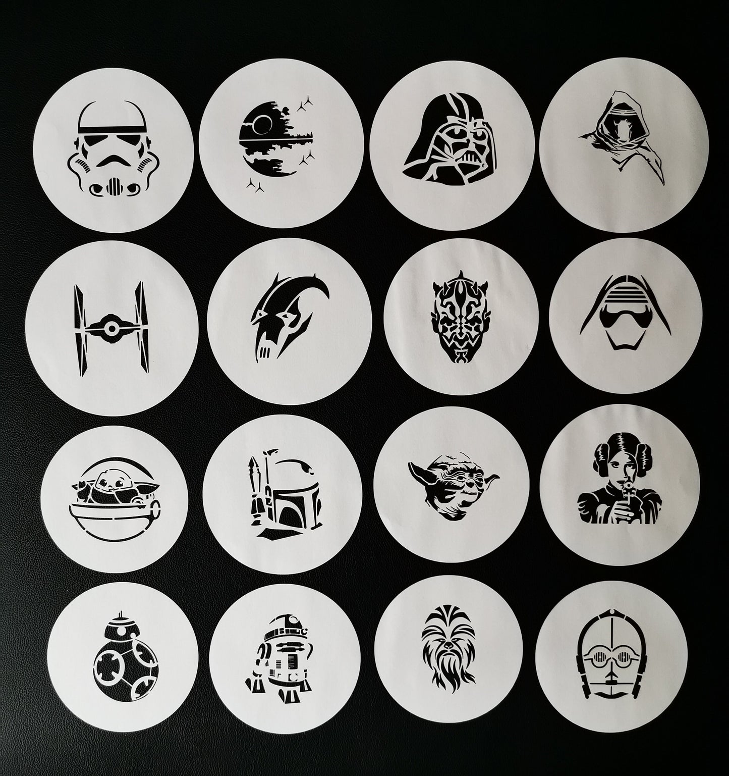 Star W Stencil Set (1"edge) 190 Mylar Body painting set