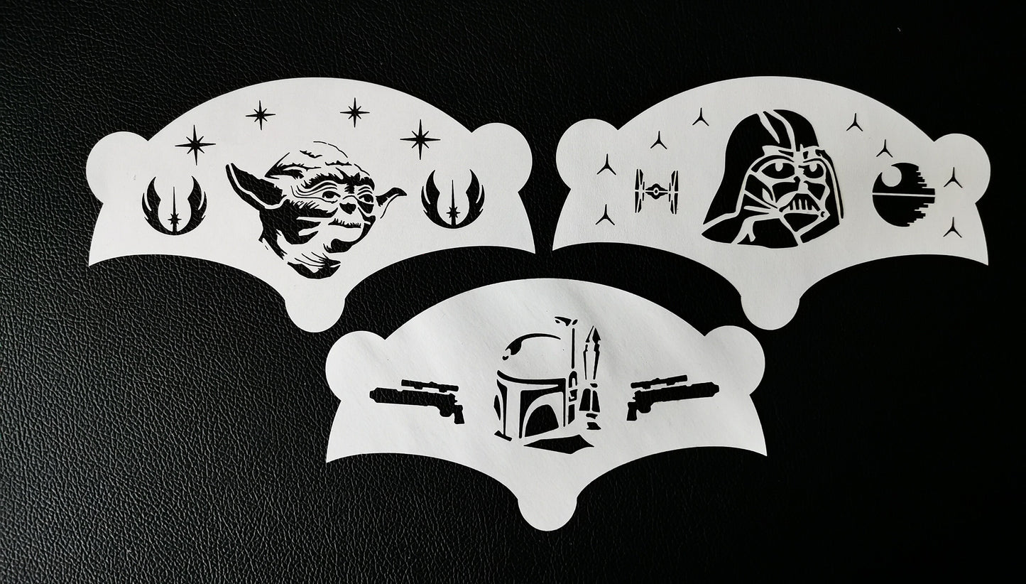 Star W Face Painting Stencil Set 3 (Mylar 190)