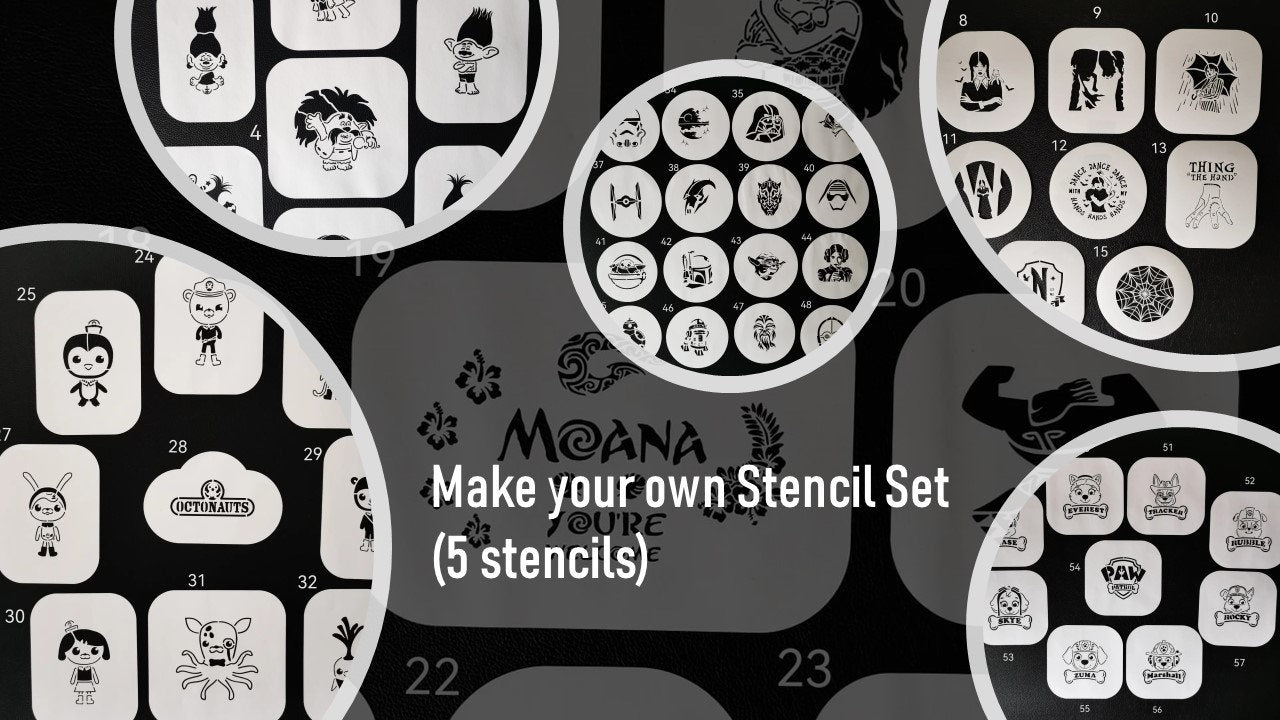 Make your own Stencil Set (5 stencils -1" Edge )190 Mylar