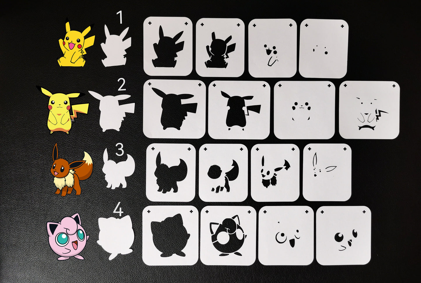 Multi layer Stencil ( Pokemon ) 190 Mylar Body and Face painting stencils