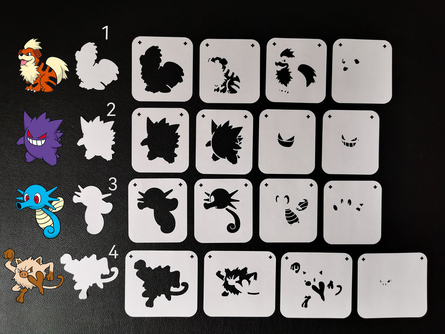 Multi layer stencils ( Pokemon ) 190 Mylar Body and face painting stencil